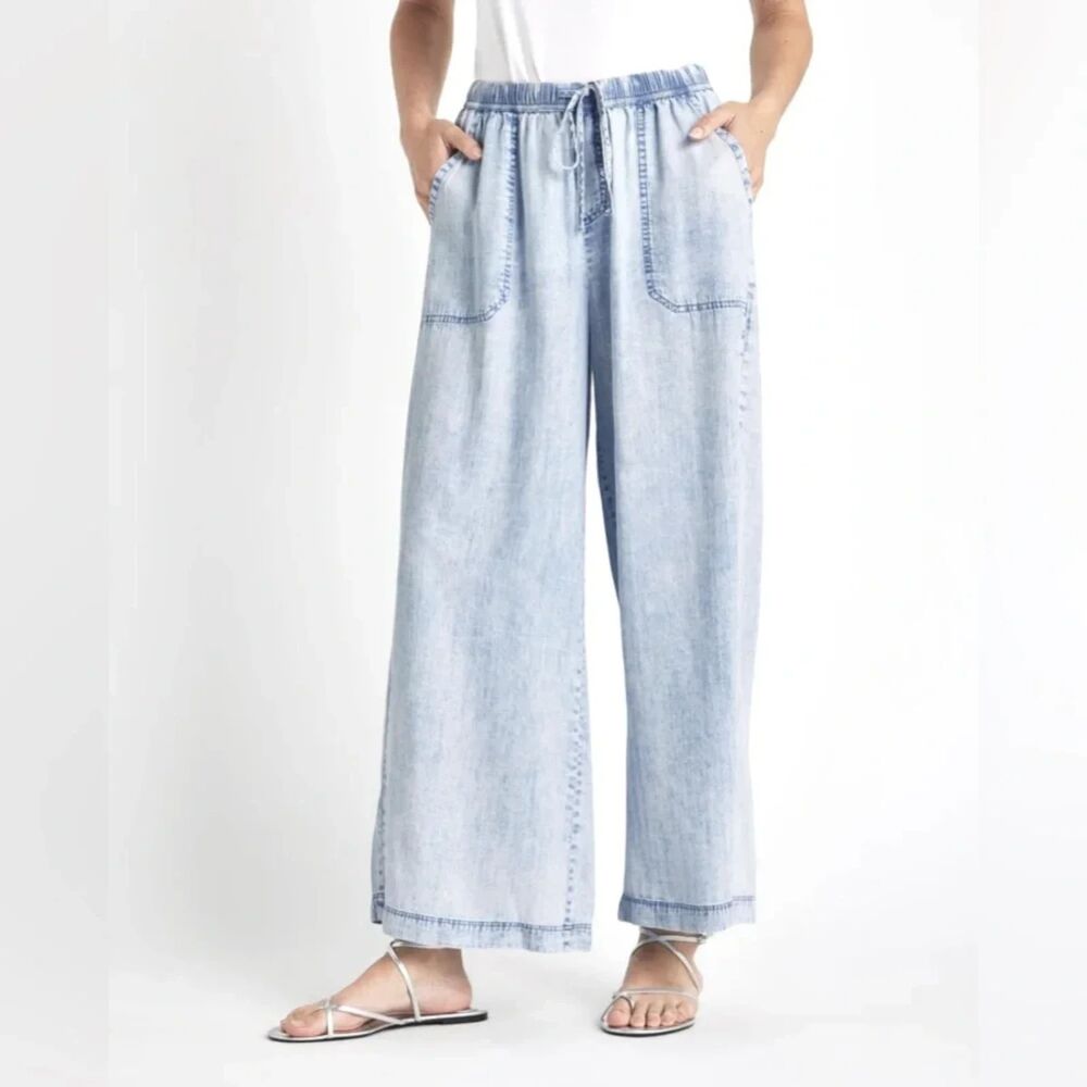 Splendid Bleached Indigo Angie Palazzo Pants Wide Leg in Size Medium